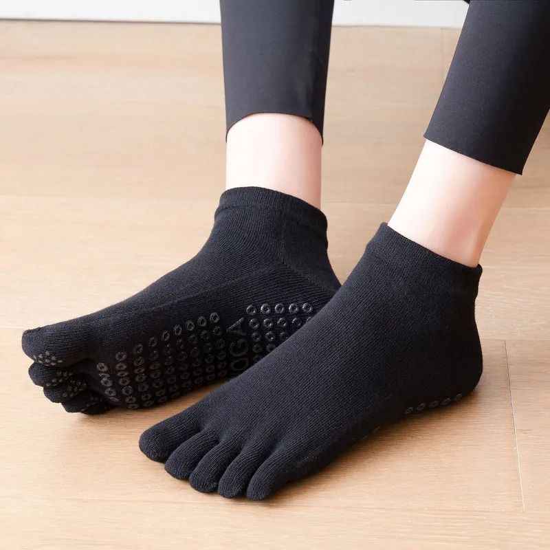 Pilates Dance Gym Yoga Socks Cotton Five Finger Non Slip Sports Socks Breathable Fitness Socks
