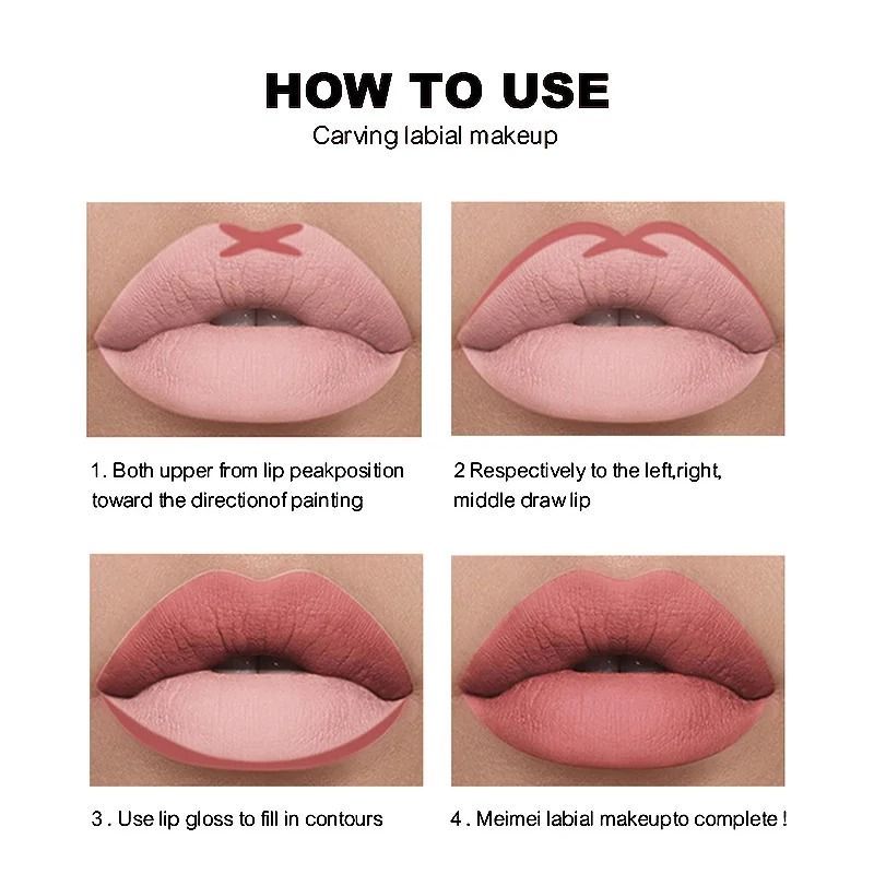 Matte Lip Liner Set 12 Color Long Lasting Lipstick Pencil Kit