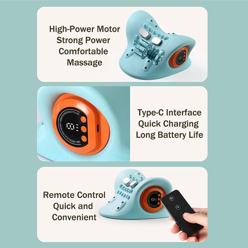 Electric Neck Massager with Airbag Traction and Infrared Heat
