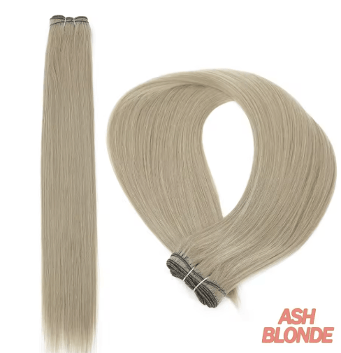 32-Inch Ombre Straight Synthetic Hair Bundle, 200g High-Temperature Fiber (27/613, Brown, Grey, M618)