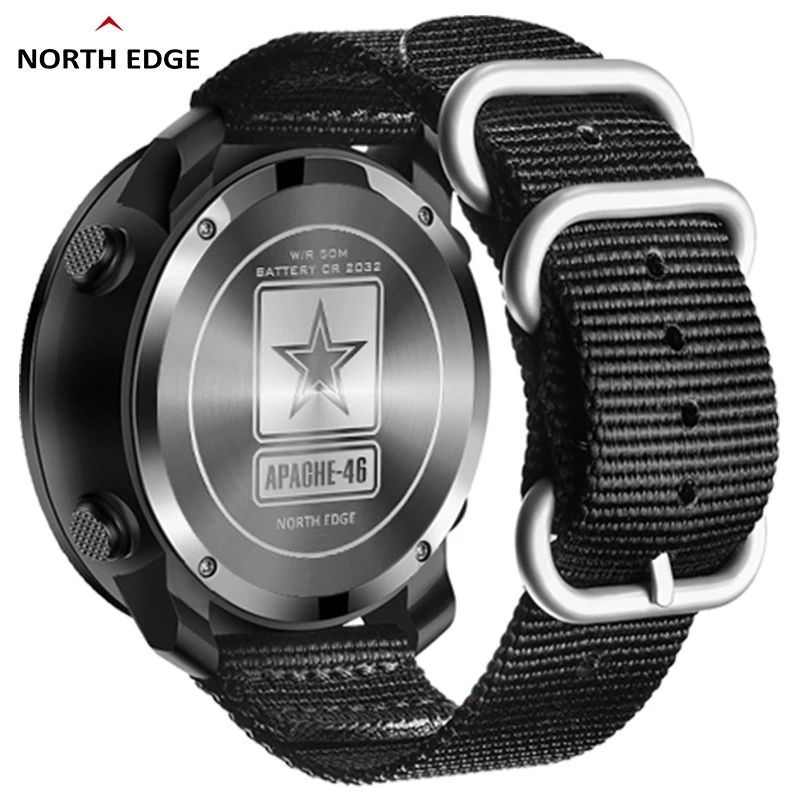 North Edge APACHE-46 Outdoor Adventure Digital Watch with Altimeter, Barometer and Compass