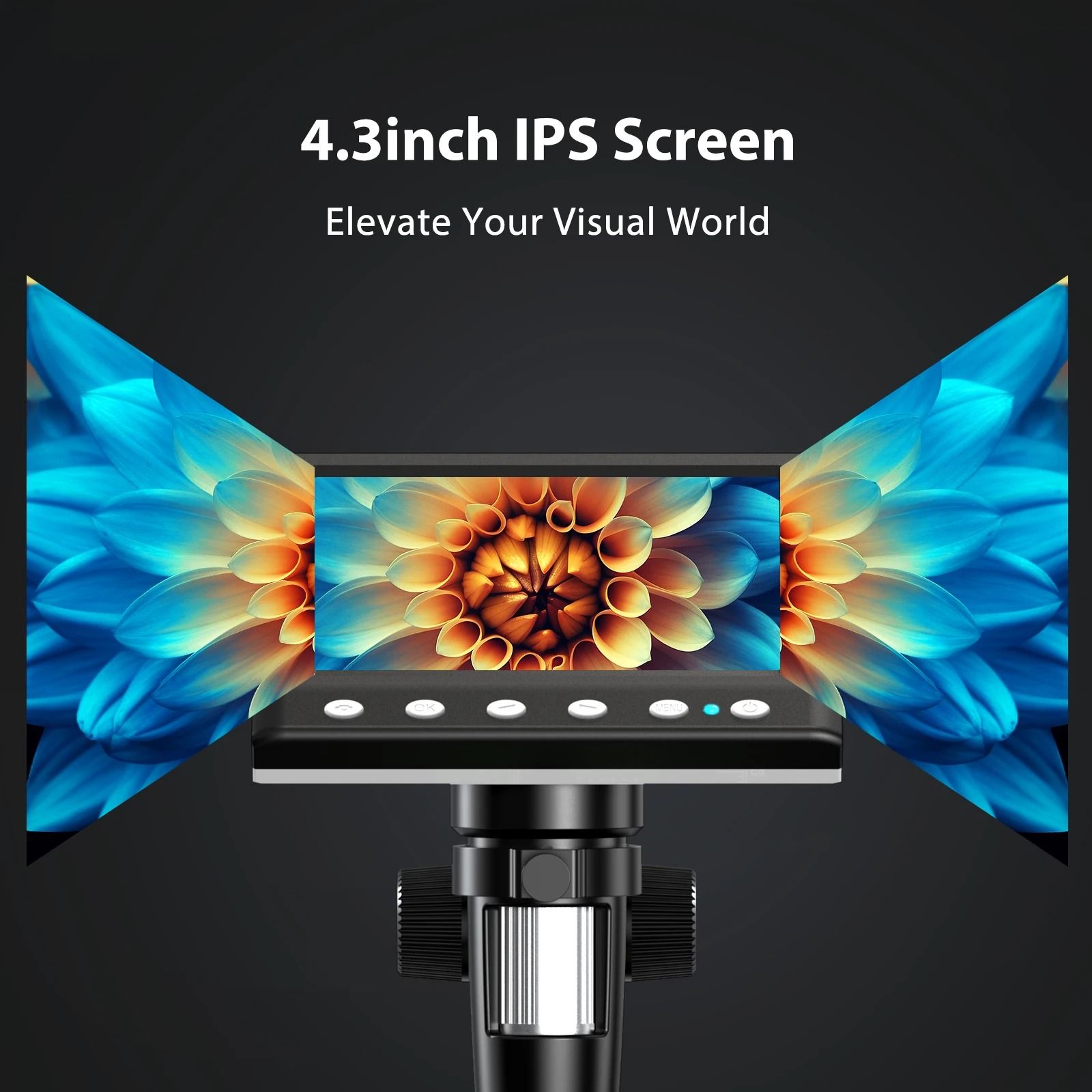 Digital Coin Microscope with 4.3 Inch Screen and 1000X Zoom for Soldering and Inspection