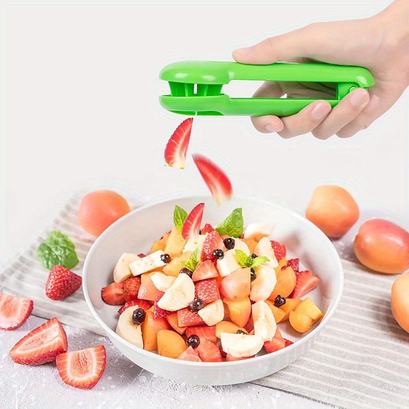 Green Bladeless Grape Cutter, Multi-functional Fruit and Vegetable Slicer Creative Kitchen Accessory