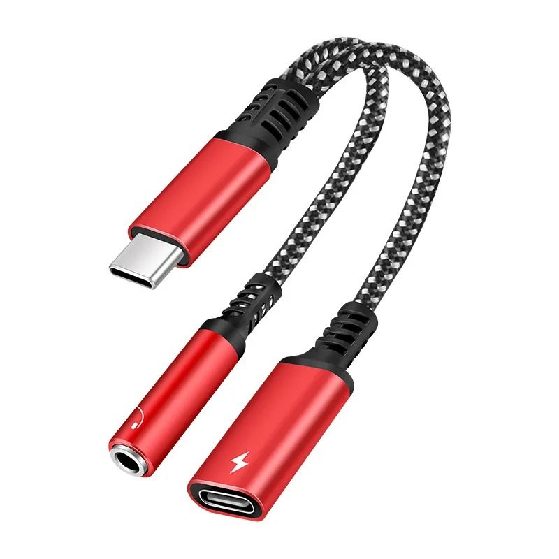 USB C to 3.5mm Adapter with Charging PD 60W Audio Splitter Cable