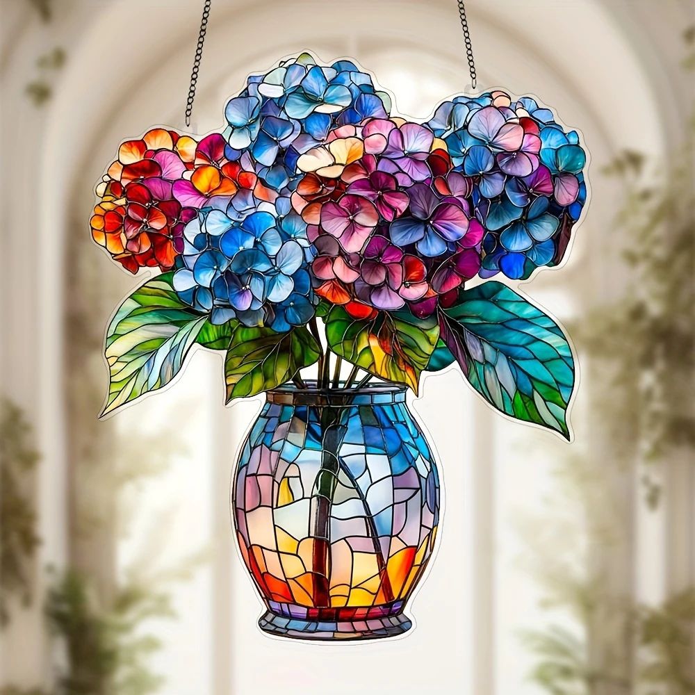 Acrylic Hanging Flower Plant Suncatcher Decor