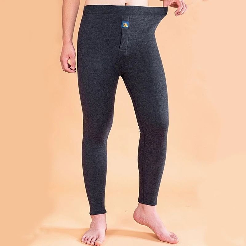 Mens Thermal Underwear Fleece Lined Winter Pants