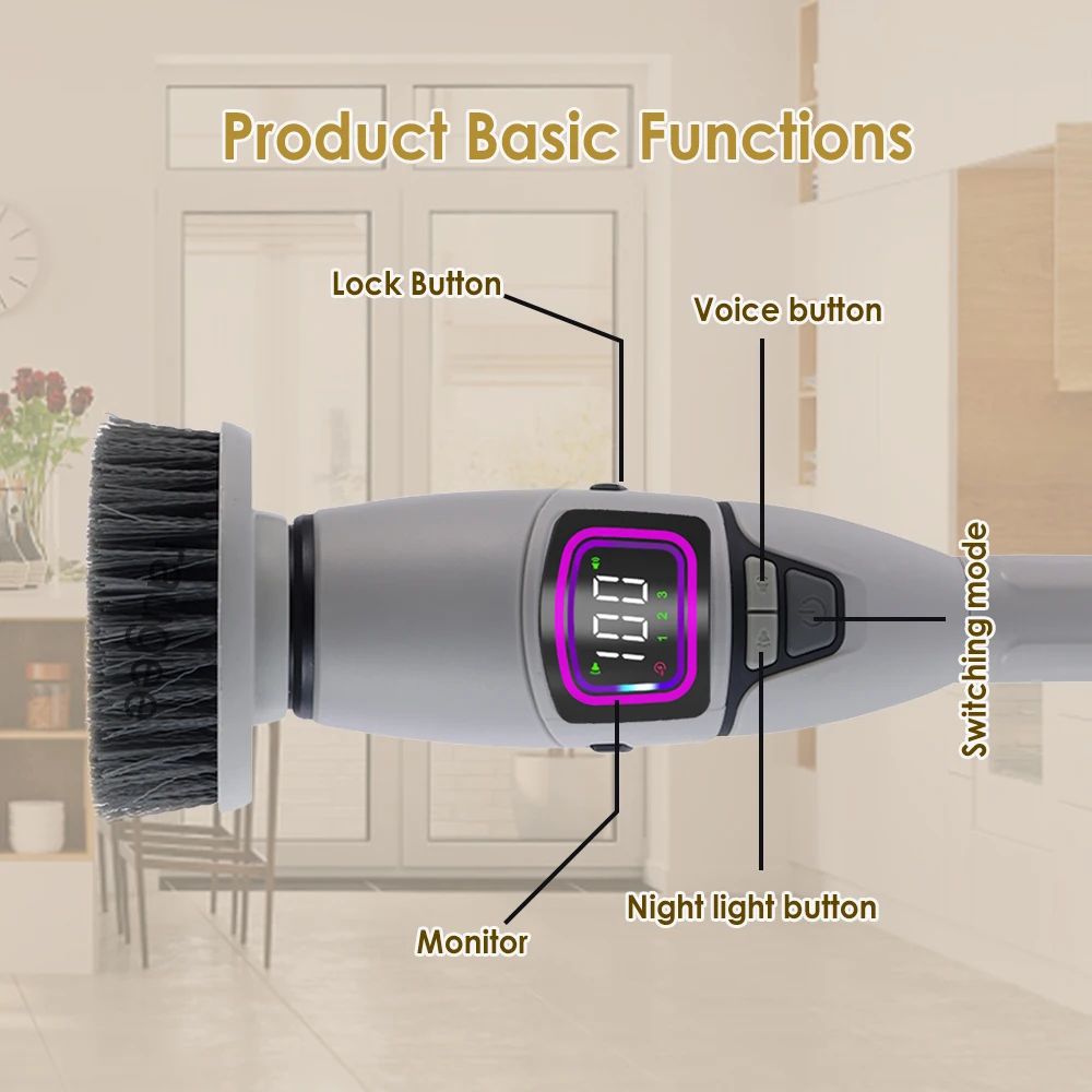 10 in 1 Wireless Electric Spin Scrubber