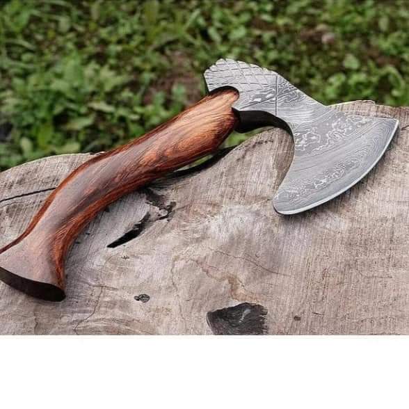 hunting axe, viking axe, with rose wood, engraved cutting axe, anniversary gifts for her, gifts for him, camping axes