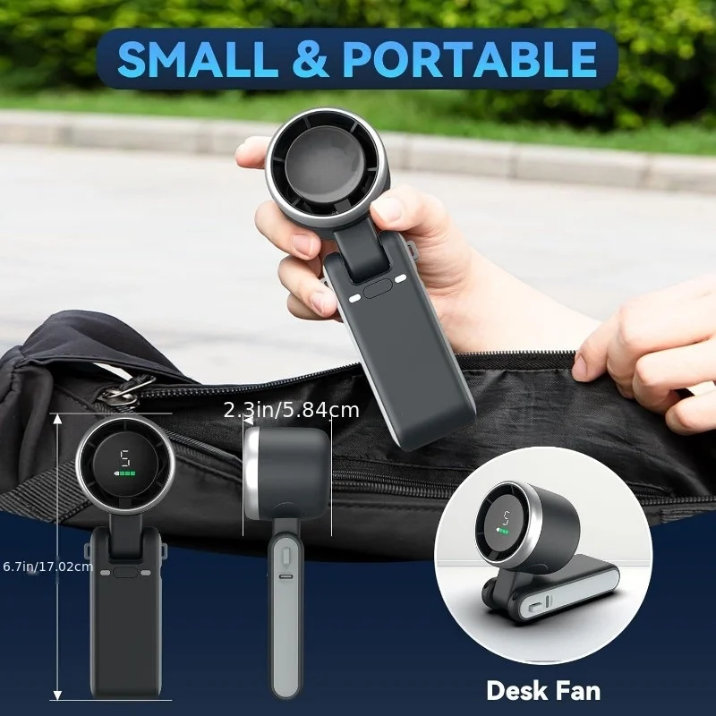Portable Travel Mini Fan with speed Rechargeable Battery USB Charging