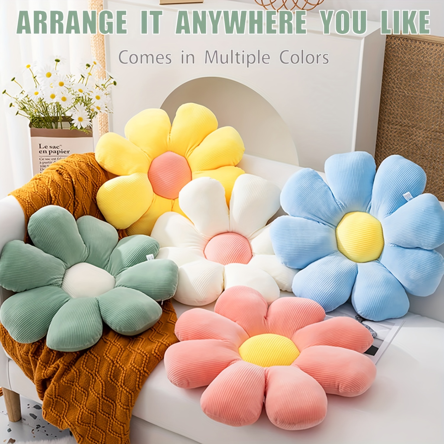 Flower Mat Daisy Seat Cushion Sunflower Pillow Gift