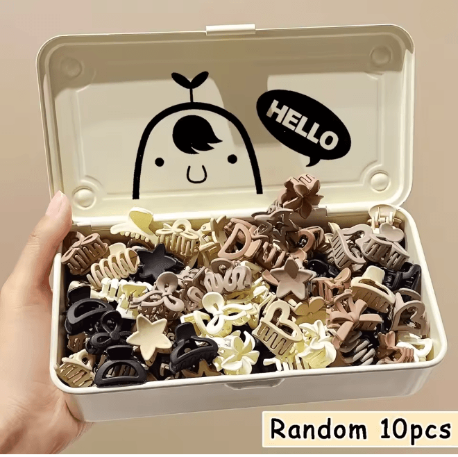 Beige Mini Hair Clip Set