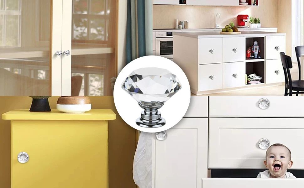 Crystal Diamond Cabinet Knob Set