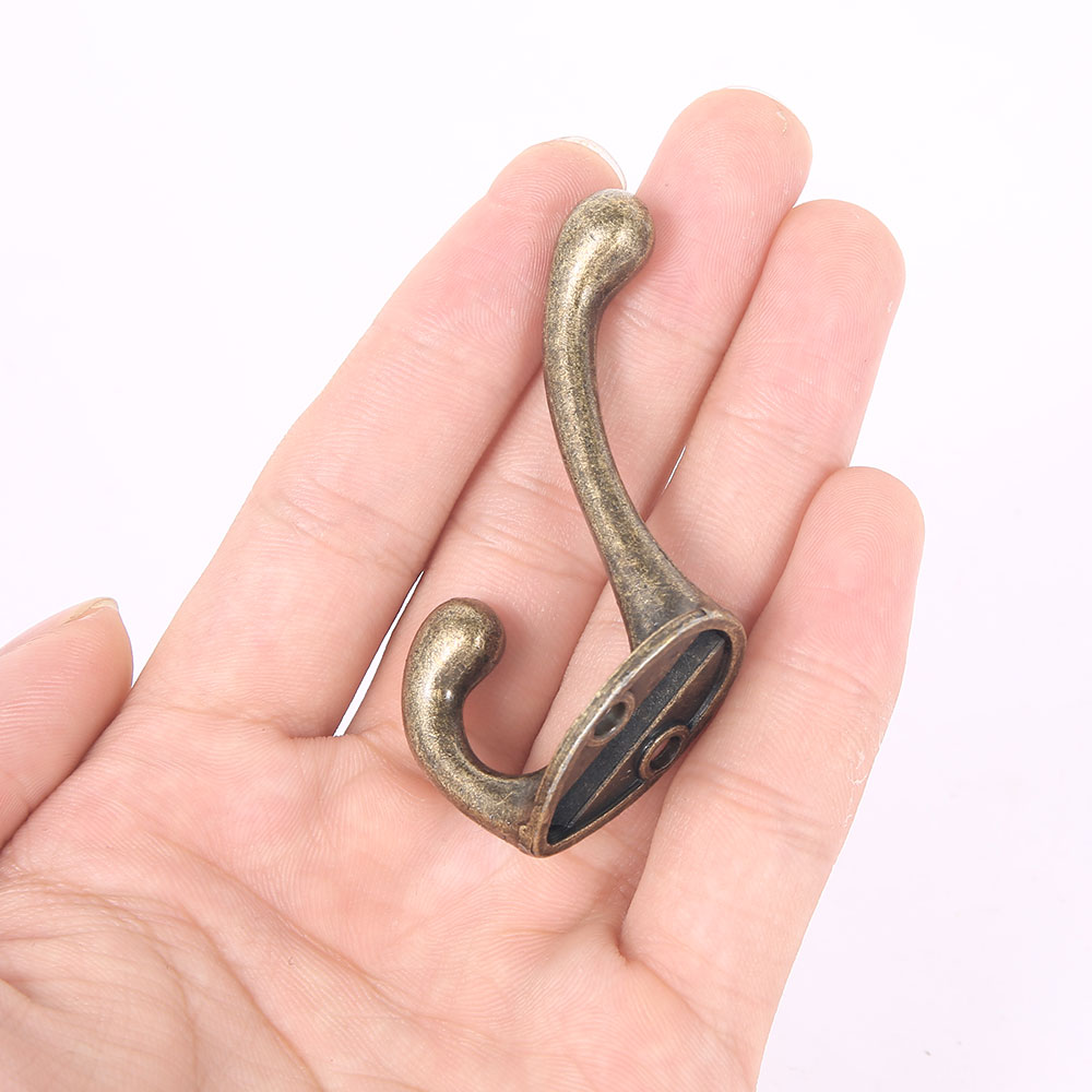 Wall Mounted Coat Hooks, Heavy Duty Dual Coat Rack, Vintage Bronze Clothes Hanger with Screw for Bathroom or Door