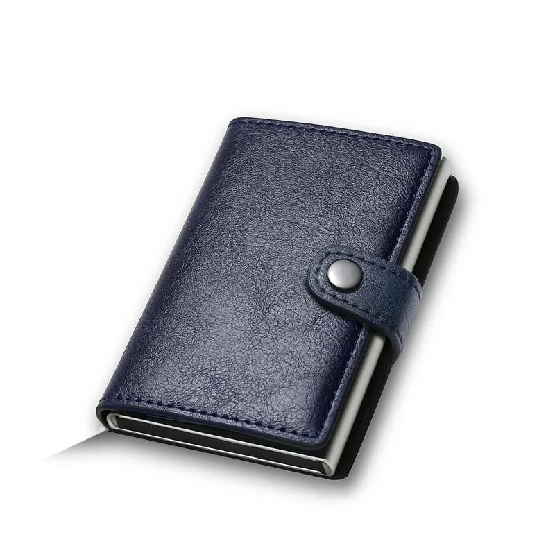 Carbon Fiber Credit Card Holder Wallet RFID Smart Metal Pop Up Wallet