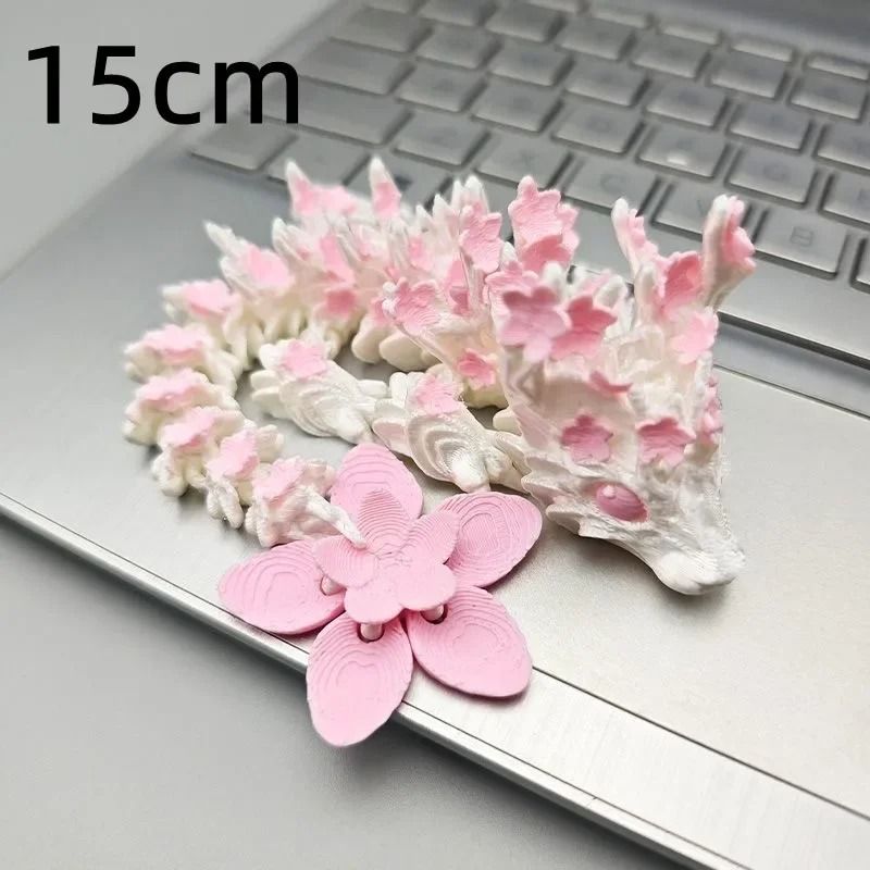 3D Printed Articulated Cherry Blossom Dragon Sculpture