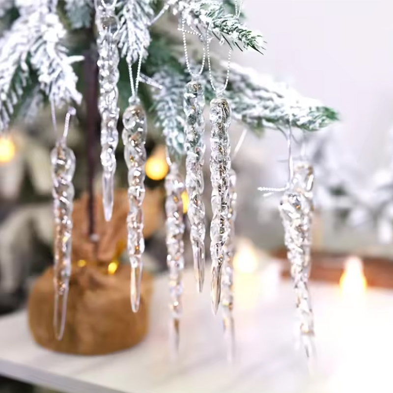 Ice Pendants Tree Hanging, Crystal Snowflake Clear Simulation, Christmas Decor, Ornaments Winter Theme Party