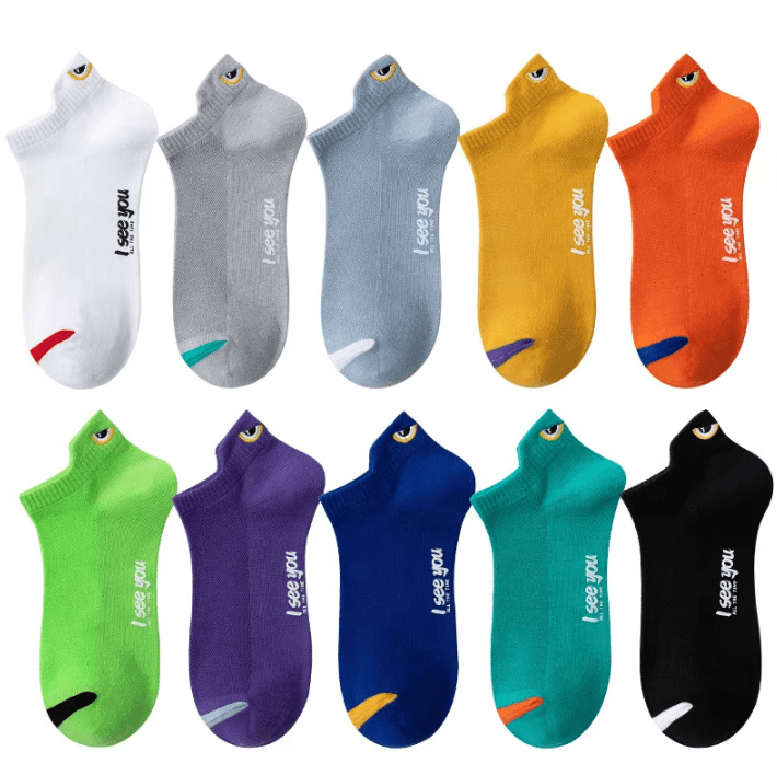 5/10 Pairs Mens Breathable Ankle Socks – Low-Cut Casual Athletic Boat Socks (US Sizes 6-12)