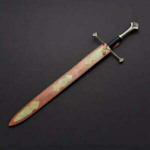 34 Inch Narsil Sword - Hand Forged with Premium Damascus Steel and a Black Leather Hand
