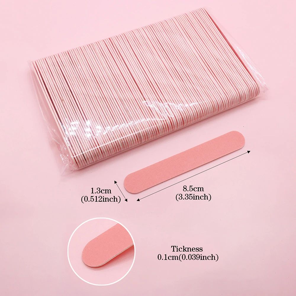 Wooden Nail Files Professional Manicure Nail Buffer Sticks 100 Pack