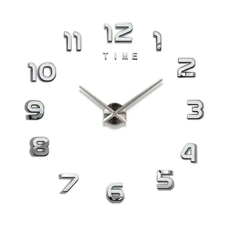 3D Wall Clock Sticker Large Acrylic Mirror DIY Modern Wall Decor