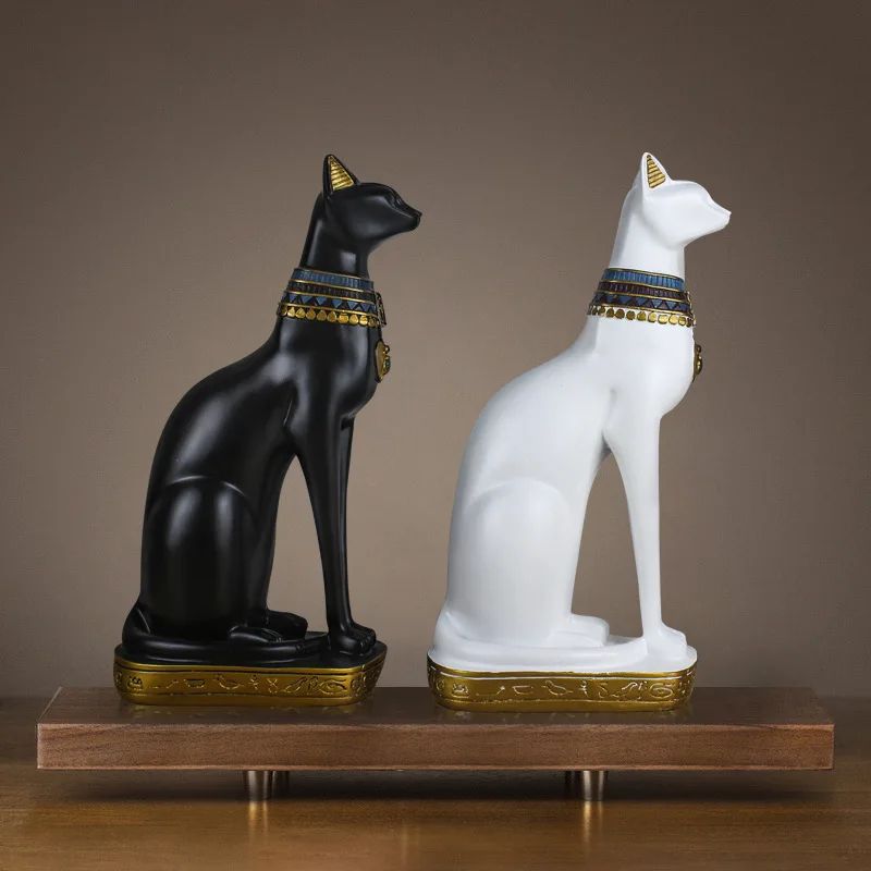 Regal Bastet Egyptian Cat Statue – Elegant home decor & Egyptian figurine Accent
