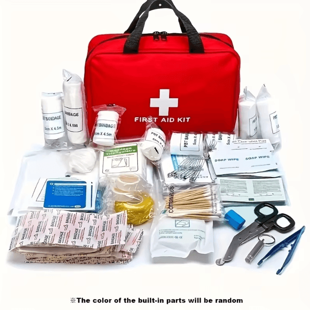 Deluxe Outdoor First Aid Kit with Carrying Pouch – Complete Emergency Medical Set for Camping, Hiking & Travel