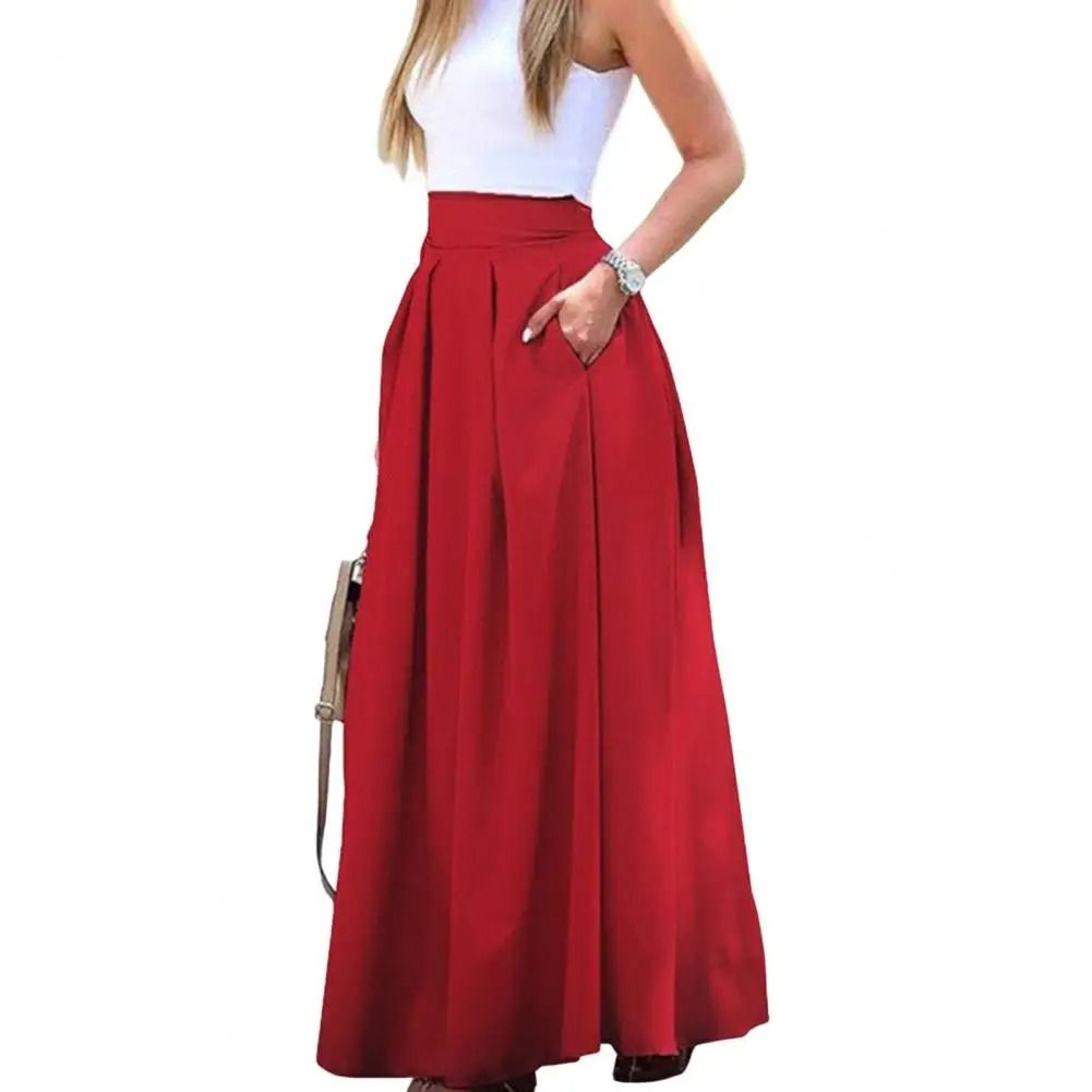 Elegant High Waist Utility Maxi Skirt