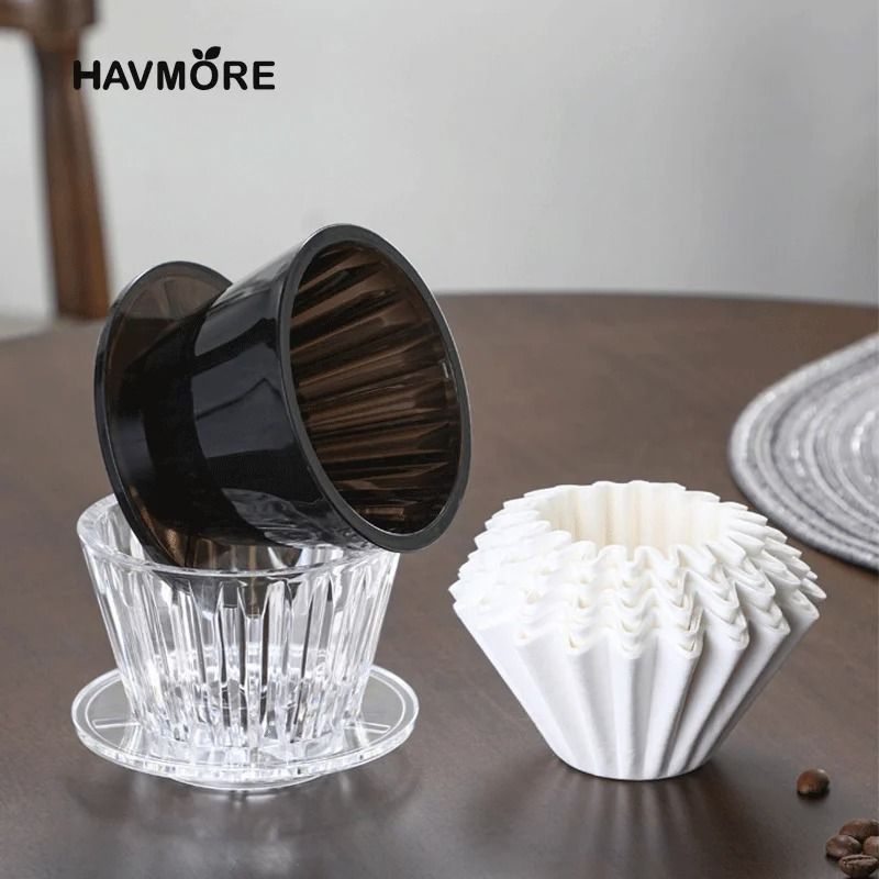 Crystal Eye Wave Coffee Dripper Set – Professional 1-2 Cup Pour Over Kit with 50 Precision Filter Papers