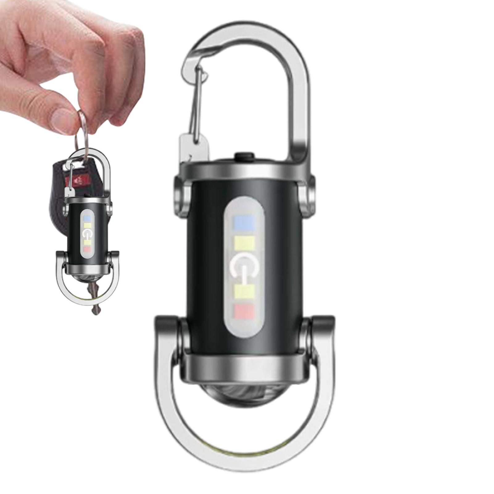 Portable COB LED Keychain Flashlight Rechargeable Waterproof Emergency Light