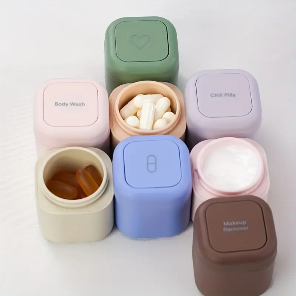 Magnetic Travel Toiletry Containers Set Leakproof Refillable Cosmetic Jars