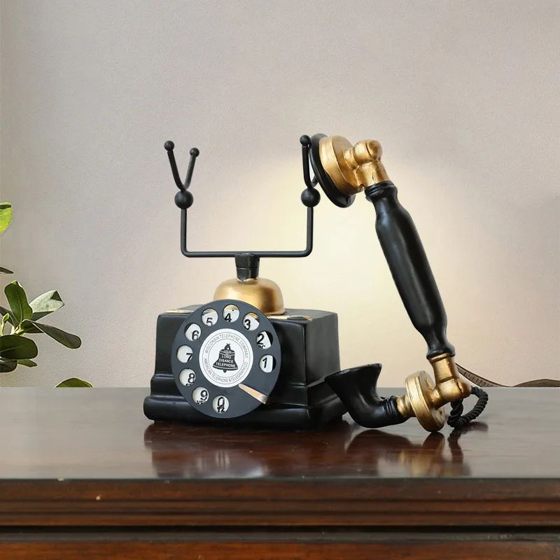 Vintage Retro Telephone Decor Antique Style Home Accent Ornament