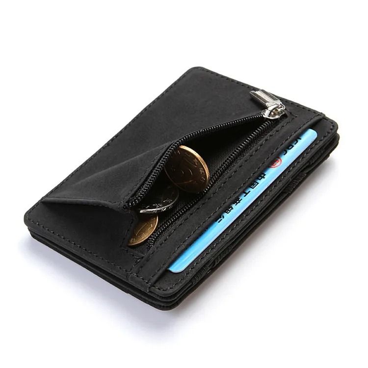 Slim Leather Magic Wallet with Card Holder and Money Clip