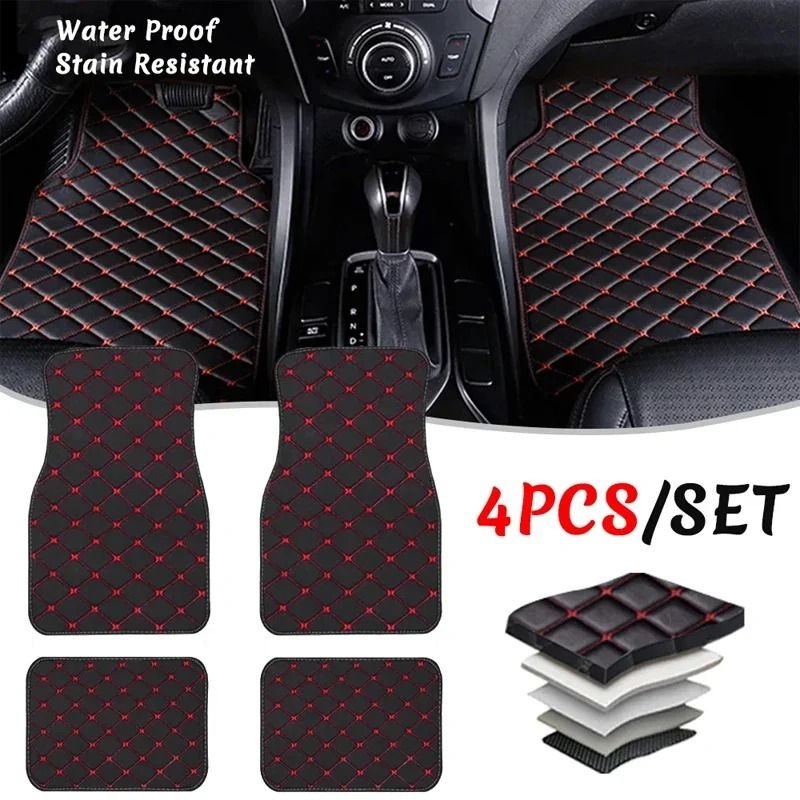 Luxury All-Weather Universal Car Floor Mats – 4-Piece Complete Interior Protection Set