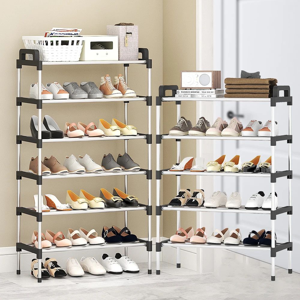 7-Tier Aluminum Alloy Shoe Rack Organizer | Multi-Layer Dust-Proof Entryway Storage Shelf for Dormitory & Home