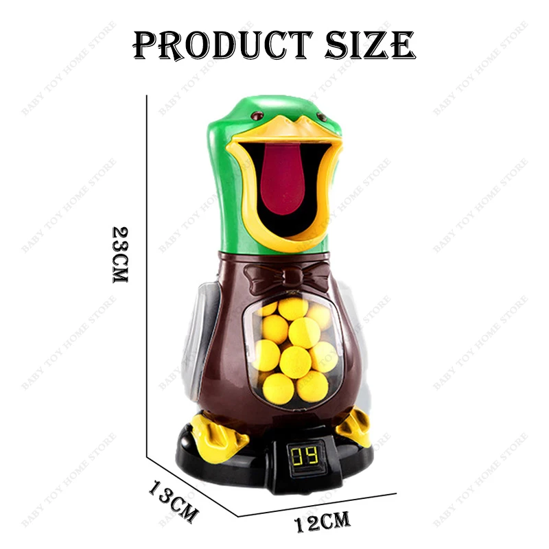 Hungry Duck Foam Balls Electronic Target Practice Toys Air-powered Shooting Duck Battle Game with Light Sound