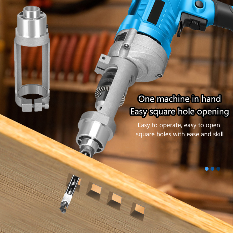 Professional Square Hole Drill Bit Adapter, Joint Mortiser Attachment, Drill Bit Fixing Bracket