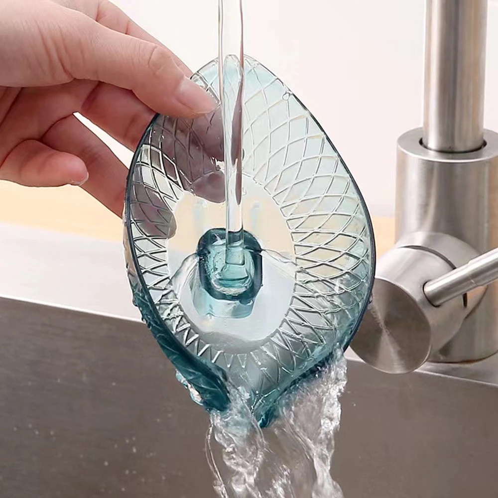Self Draining Soap Tray, Leaf Design Bathroom Box, Suction Cup Decorative Plastic, Bathroom Storage Organizer