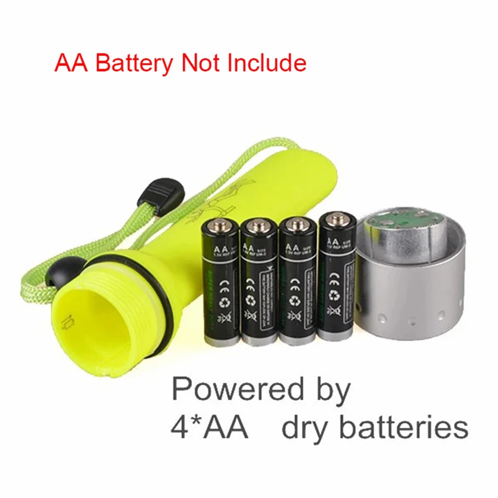 Outdoor Waterproof Diving Flashlight Mini Portable High Lumen LED Light with Long Battery Life for Adventure