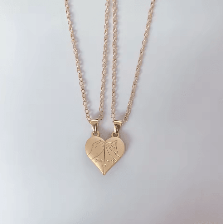 HeartbeatUnion Magnetic Couple Pendant Necklace – Electrocardiogram Heart Jewelry Gift Set
