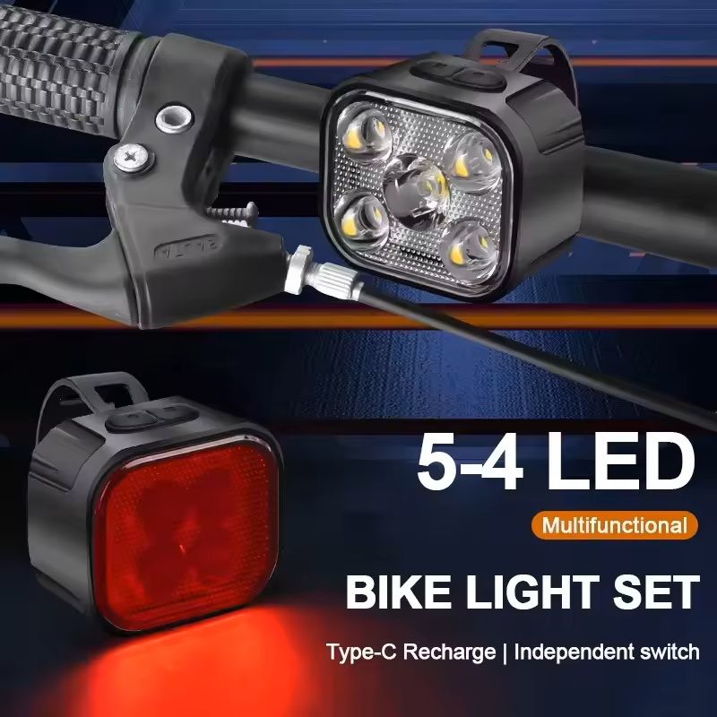 Bike Light Set USB Rechargeable Front and Rear LED Cycling Lights