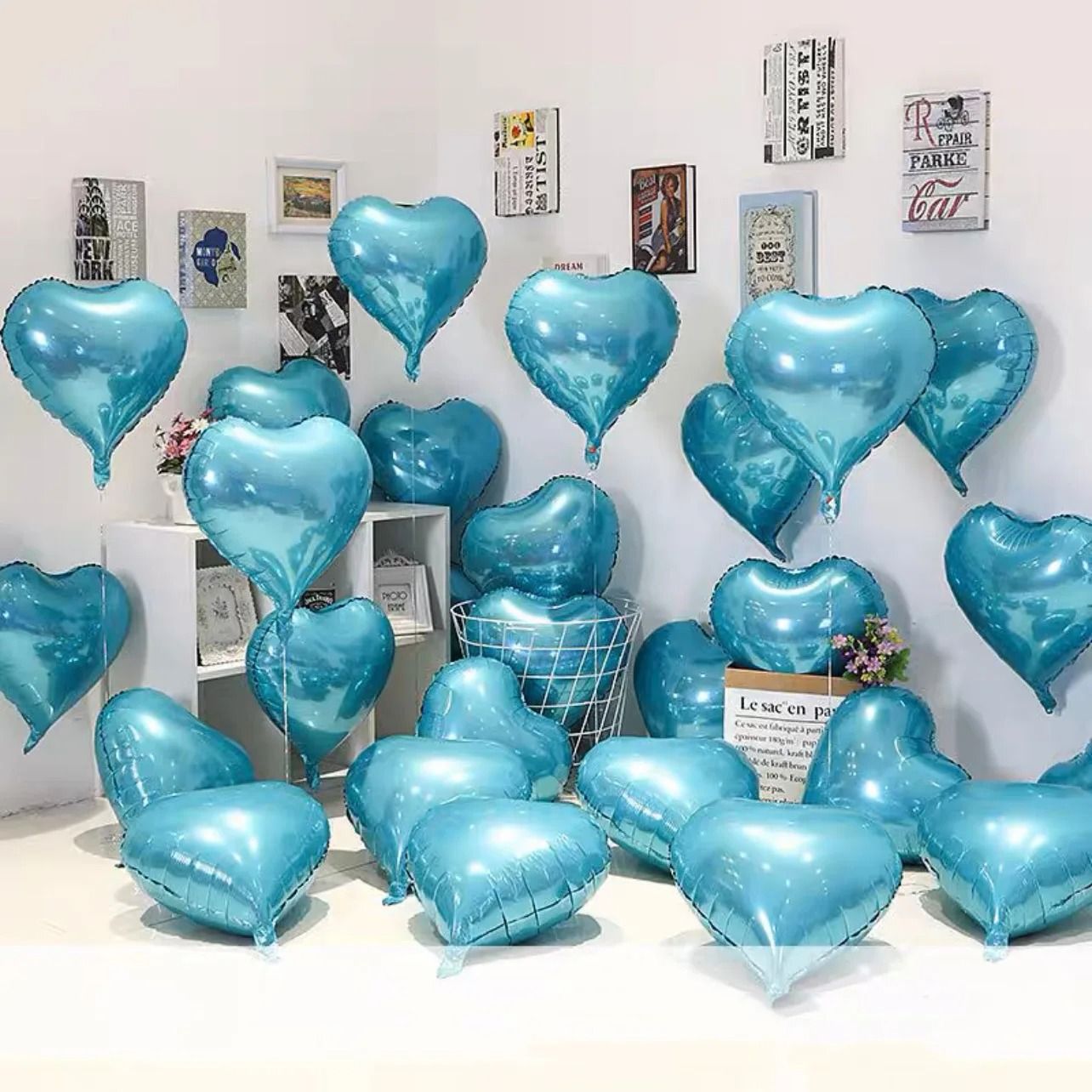 18-Inch Heart Foil Balloons – 10 Pcs Romantic Atmosphere Set