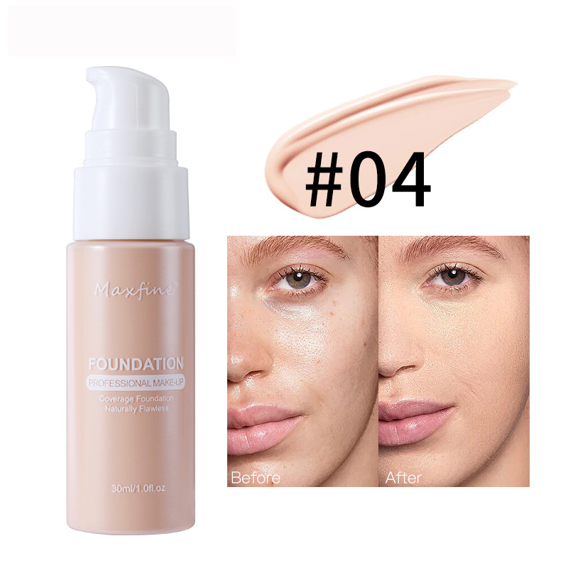 Lightweight Liquid Foundation with Full Coverage, Oil-Control, Waterproof & Sweat-Resistant Concealer