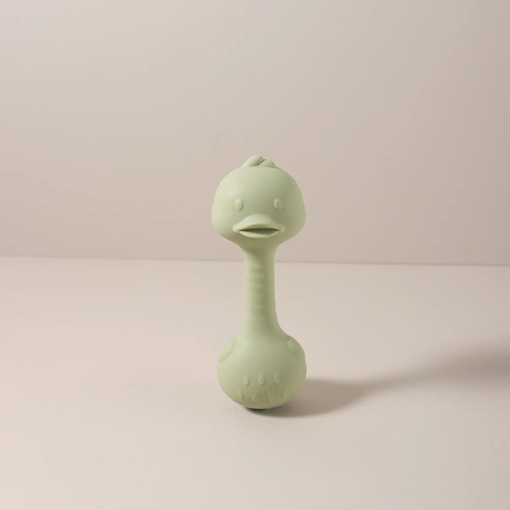 Ergonomic Silicone Duck Handheld Rattle – BPA-Free Teething Shaker & Molar Toy