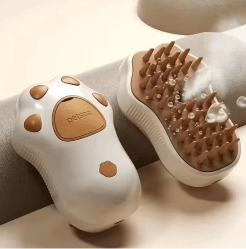 Cute Pink Silicone Pet Steam Massage Brush Floating Hair Bath and Grooming Comb