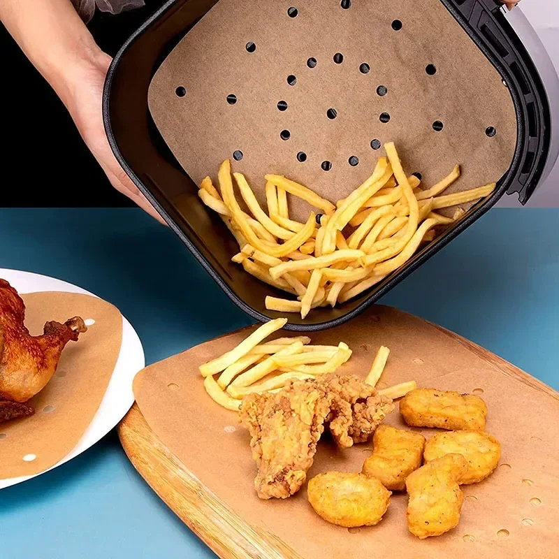Air Fryer Baking Paper, High-Temperature Resistant Silicone Tin Paper, Oil Absorbing Sheets for Household Use
