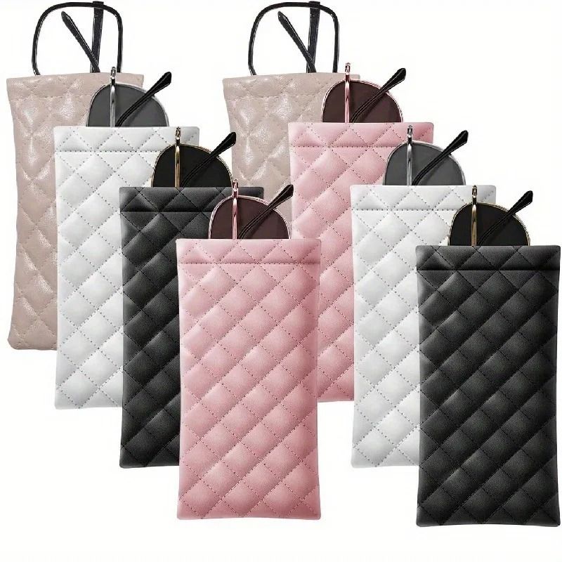 Portable Squeezed PU Leather Glasses Case