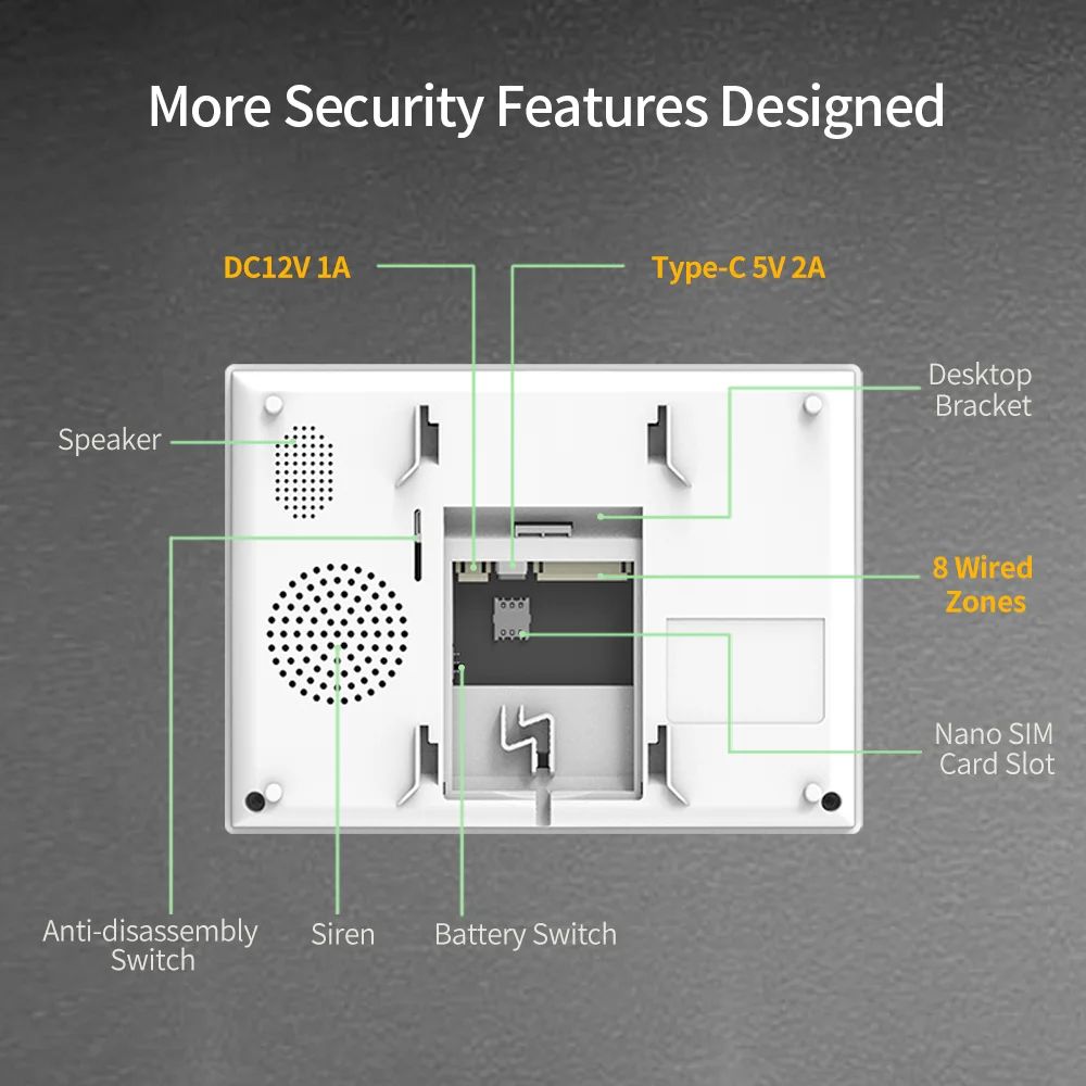 Staniot 7 inch Smart WiFi 4G Home Alarm System