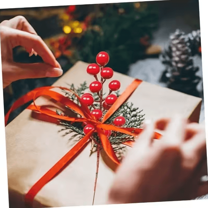 Christmas Artificial Berries – Fake Holly Berry Bouquet for Holiday Decor