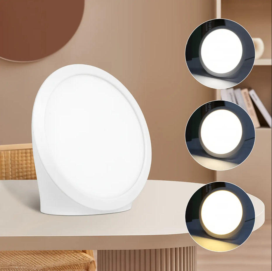 Portable Daylight Lamp, Lux Lamp with 6 Timer Settings, Adjustable Brightness, and Memory Function