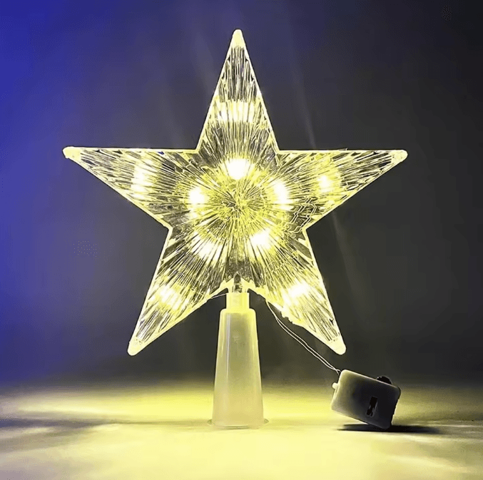 LED Christmas Tree Topper Star with Glowing Light Effect